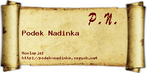 Podek Nadinka névjegykártya